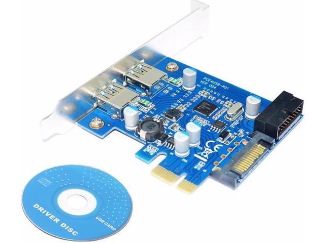 Vszerda 4 Port PCIE PCI-e to USB 3.0 (2 x Type A+ 20 Pin Internal) Expansion Card Hub Controller PCI Express Card Adapter w/ SATA Power