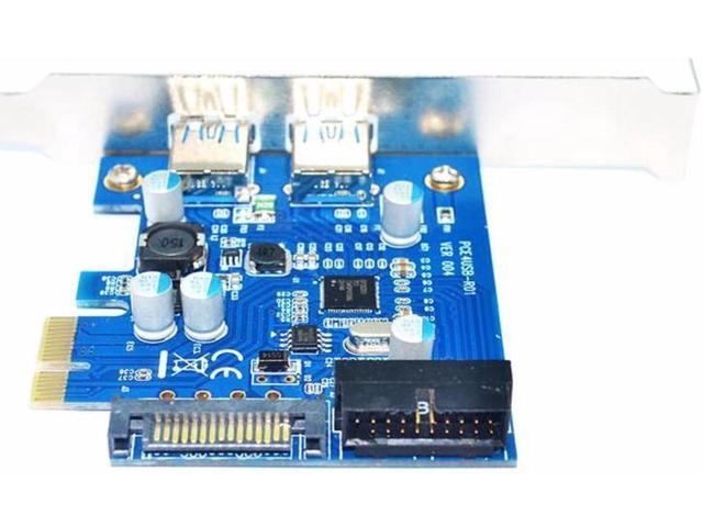 Vszerda 4 Port PCIE PCI-e to USB 3.0 (2 x Type A+ 20 Pin Internal) Expansion Card Hub Controller PCI Express Card Adapter w/ SATA Power