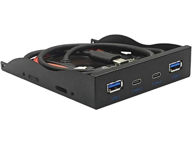 USB 3.2 10Gbps USB Front Panel Hub 3.5 inch Floppy Bay 2x Type-C and 2x USB-A 4 Ports Computer Case Expansion Adapter,USB 3.2 Motherboard Header...