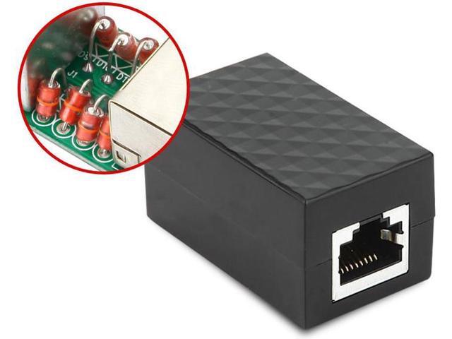 Surge Thunder Lightning Protector RJ45 Network Coupler Adapter, Cat6 7 5E Network Lan Cable RJ-45 In-Line Connector Extender