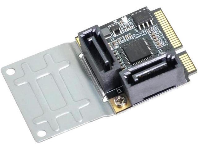Mini PCIe to 2 Ports SATA III Adapter Converter,Low Profile Dual SATA Mini PCI Express Half Size Extension Controller Card for SATA 3.0 Hard Drive,...