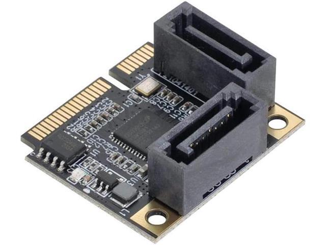 Mini PCIe to 2 Ports SATA III Adapter Converter,Low Profile Dual SATA Mini PCI Express Half Size Extension Controller Card for SATA 3.0 Hard Drive,...