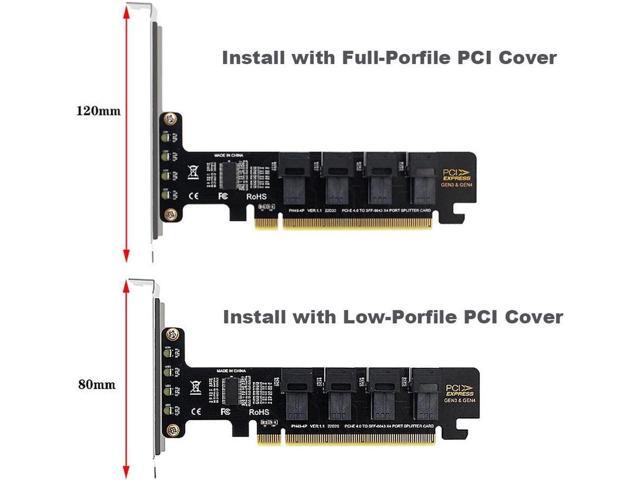 Quad U.2 NVME SSD to PCIe 4.0/3.0 x16 Expansion Card,4-Drive U.2 SSD 32Gbps Card with LED Indicator,PCIe x16 to SFF-8643 for SFF-8639 U.2 HDD with...