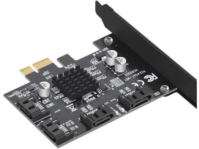 4 Port SATA 3.0 PCIe 3.0 X1 Controller Card,SATAIII 6GbpsPCI Express Expansion Card, Support SSD/HDD as System Boot Disk,Marvell...