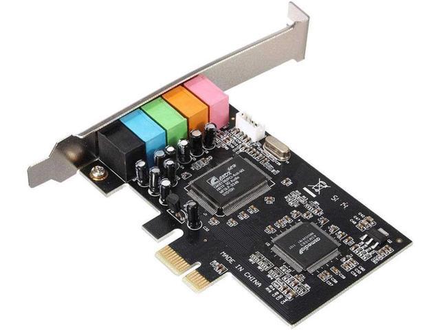 PCIe Sound Card, 5.1 Internal Sound Card for PC Windows 10 w/ Low Profile Bracket, 3D Stereo PCI-e Audio Card, CMI8738 Chip 32/64 Bit Sound Card...