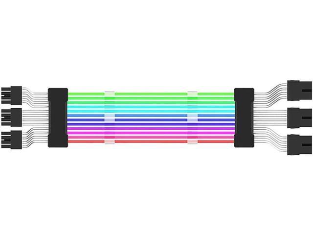 ARGB 3x 8-Pin GPU Power Cable,PCIe 8 Pins 5V/3Pin Addressable RGB Power Extension Cables - ARGB Sync GPU Three 8Pin Internal Power Extension Cords...
