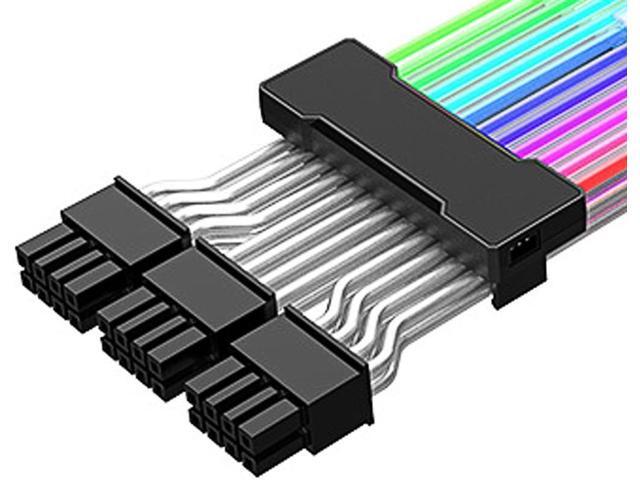 ARGB 3x 8-Pin GPU Power Cable,PCIe 8 Pins 5V/3Pin Addressable RGB Power Extension Cables - ARGB Sync GPU Three 8Pin Internal Power Extension Cords...