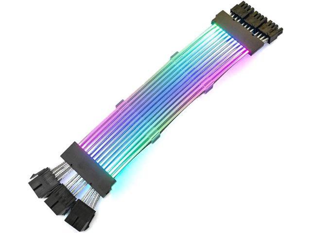 ARGB 3x 8-Pin GPU Power Cable,PCIe 8 Pins 5V/3Pin Addressable RGB Power Extension Cables - ARGB Sync GPU Three 8Pin Internal Power Extension Cords...