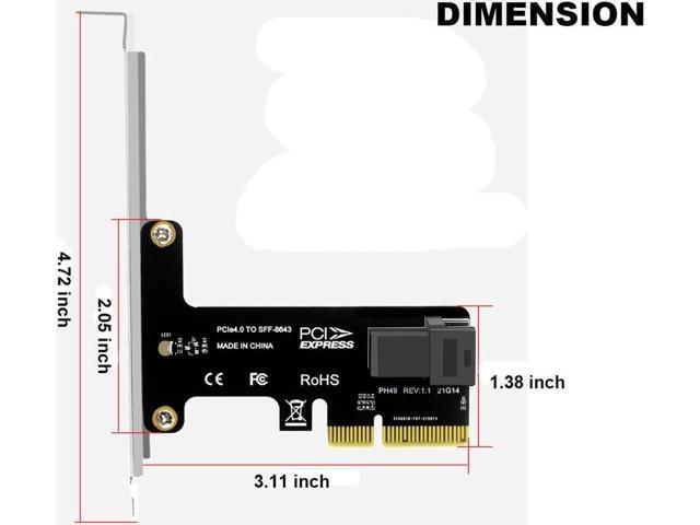 PCIe X4 to U.2 NVMe SSD Adapter,PCI Express to Mini SAS SFF-8643 Expansion Card w/ SFF8643 to SFF-8639 PCIe SSD Adapter Cable for Mainboard Intel...