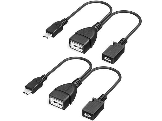 USB OTG Adapter,2-in-1 Micro USB to Type A Female OTG Cord w/ External Micor-B Power Charging Port Y Splitter for Fire Stick,Android,2.5' SSD - 8...