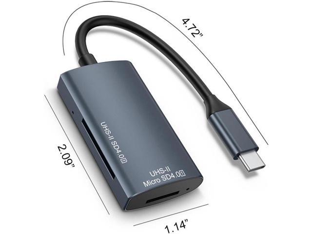 USB-C SD 4.0 UHS-2 Card Reader,2-in-1 UHS2 SD / TF Memory Slot Card Reader, for SDXC, SDHC, SD, MMC, RS-MMC, Micro SDXC, Micro SD, Micro SDHC Card,...