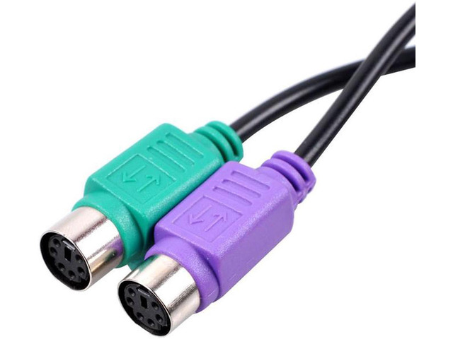 PS2 USB Adpater,USB Male to PS/2 Female Splitter Mouse Keyboard PS2 Converter Extension Cable,KVM Barcode Scanner PS/2 to USB