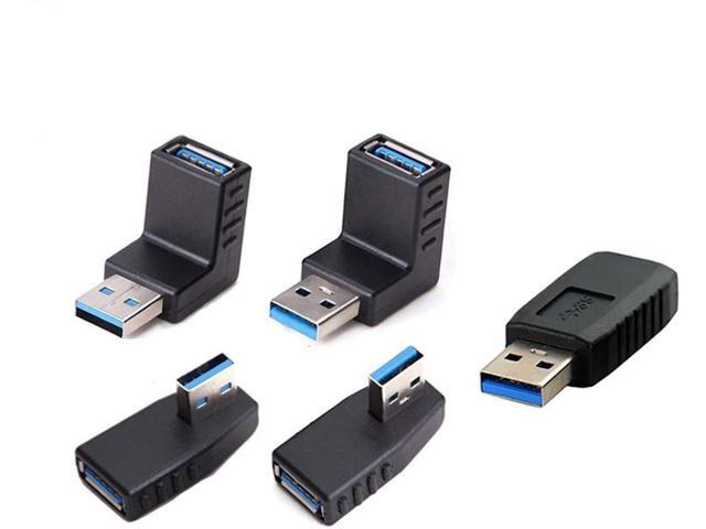 Vszerda USB 3 Male to Female Gender Changer Adapter Connector Kit,USB 3.0 Header 180 / 90 Degree (Right,Left,Up,Down) Notebook Laptop Port Jack...