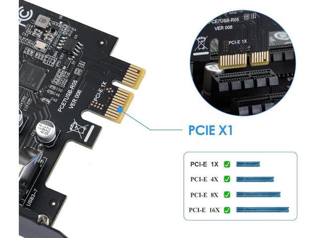 PCIe to 7 Ports USB 3.0USB Expansion Card, PCI-e x1 to 5Gbps USB Hub Controller Adapter for Windows 11/10/8/7/XP/Vista,with Full-Profile PCI Slot...