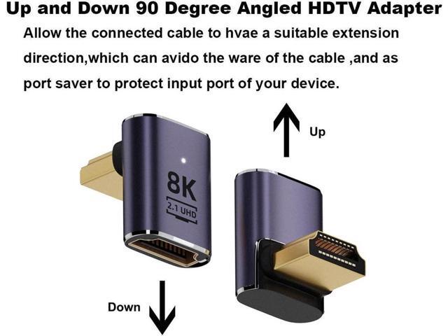 8K HDTV 90 Degree Adapter (4 Pack), Up & Down,Left & Right Angle HDMI-compatible Connector, UHD 48Gbps Male to Female Extender Support 8K@60Hz...