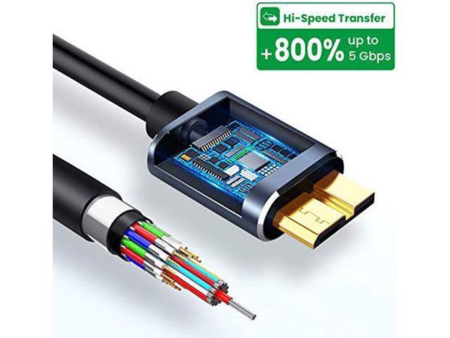 USB C to Micro B Hard Drive Cable, 6.6ft/2M USB C Male to Micro USB Sync Cord and Wire for Portable External Hard Drives like My Passport, WD...