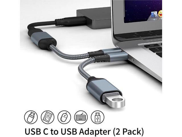Vszerda USB C to USB 3.0 Adapter [2 pack], USB-C to USB Adapter, USB Type-C to USB,Thunderbolt 3 to USB Adapter OTG Cable for Macbook Pro/Air...