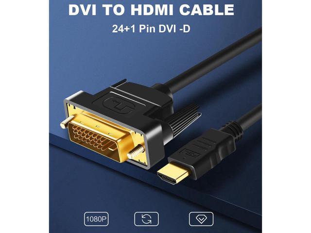 Vszerda HDMI to DVI Cable DVI to HDMI Male 24+1 DVI-D Male Adapter Gold Plated 1080P for HD HDTV HD PC Projector PS4 etc. (9 Feet 3 Meters)