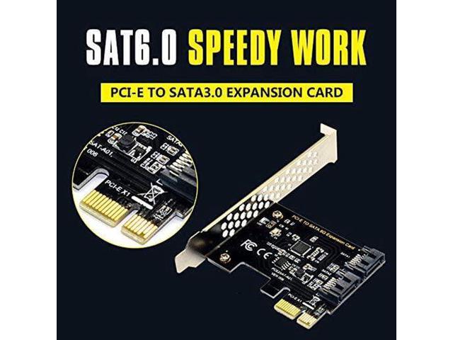 PCIe SATA Card 2 Ports, PCI-E to SATA Expansion Card, 6Gbps PCI-E (2X 4X 8X 16X) SATA 3.0 Controller Card for Windows 10/8/7/XP/Vista/Linux,Support...