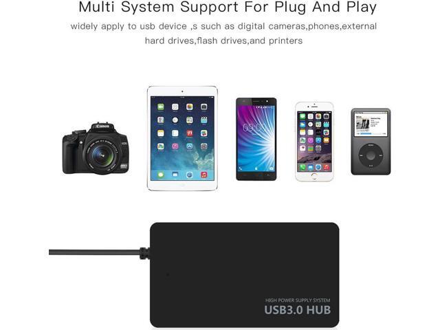 Vszerda USB 3.0 4-Port USB Hub Splitter Adapter 5Gbps for Laptop Computer PC Super Speed USB Hub for Laptop PC Computer Accessories