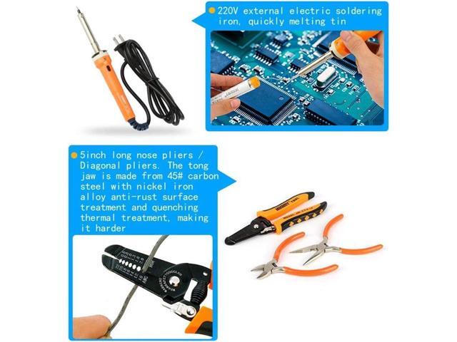Vszerda Network Tool Kit Set of 17 Ethernet Cable Crimper Punch Down Tool RJ45 Crimp Tool Kit 8P8C 4P4C 6P6C Connectors RJ45 RJ11 Lan Cat5 Cat6...