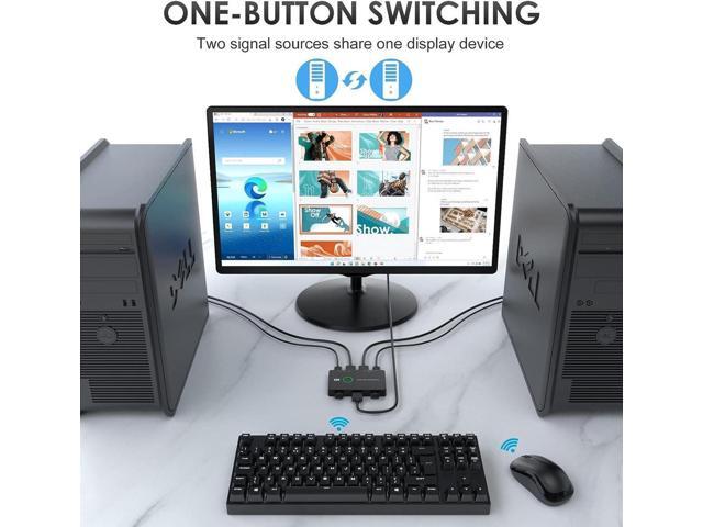 KVM Switch HDMI, Upgraded USB 3.0 and HDMI KVM Switch for 2 Computers Share Keyboard Mouse Printer to One HD Monitor, Supports 4K @60Hz, 2 HDMI...