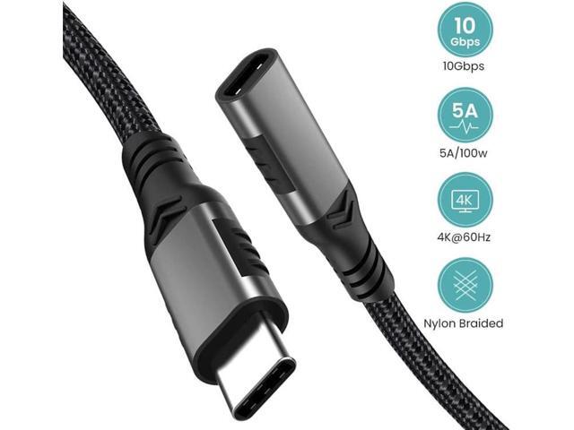 USB C Extension Cable, 6.6ft /2M-Braided USB C Extender Cable, USB C to USB C Male to Female Cord USB 3.1 Gen 2 Sync Transfer 10Gbps 100W/5A Fast...