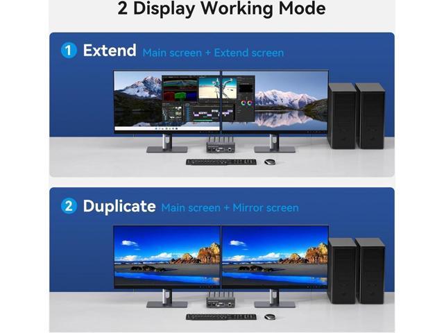 2 Port Dual Monitor DisplayPort KVM Switch 2 in 2 Out, 8K60Hz 4K120Hz Displayport KVM Switch for 2 Monitors 2 Computers Shared 4 USB Device Support...