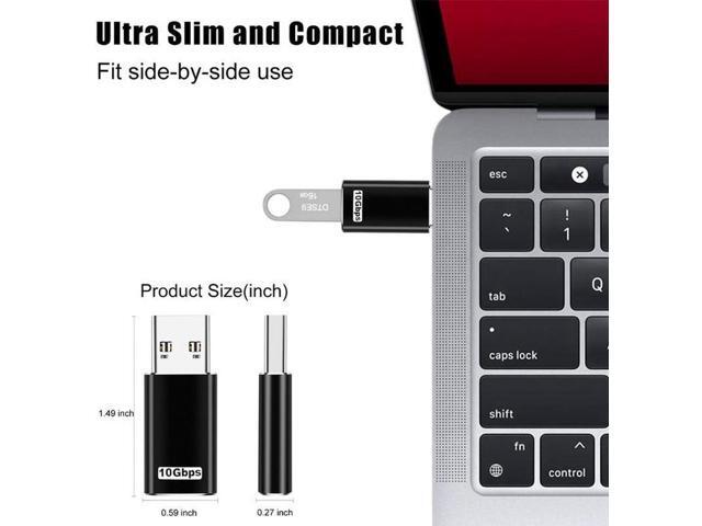 [2 PACK] Updated USB 3.1 GEN 2 Male to Type-C Female Adapter, USB A to USB C Adapter Support Double Sides 10Gbps Charging & Data Transfer,USB A to...