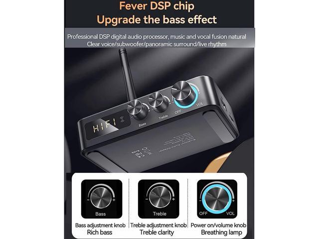Bluetooth 5.1 Transmitter Receiver for TV, 4-in-1 Wireless Bluetooth Adapter with Optical AUX RCA 6.5 Mic Connection, Low Latency NFC Audio Adapter...