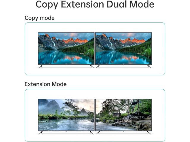 4 in 2 Out Dual Monitor HDMI + DisplayPort KVM Switch 4 Computer 2 Monitors, Extended Display 4K@60Hz 4:4:4 with Audio and USB 2.0 Hub Sharing PC...
