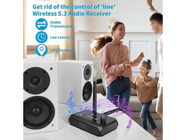 Bluetooth 5.3 Receiver, RCA Bluetooth Adapter, Low Latency & HD Music Audio, Support Optical AUX 3.5mm, RCA Bluetooth Receiver Adapter for Home...