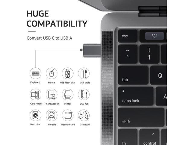 Upgrade 10Gbps USB C to USB 3.0 OTG Adapter (4 Pack), USB Type C Male to USB A Female, Thunderbolt 4/3 to USB Converter for M-ac-Book Pro/Air,...