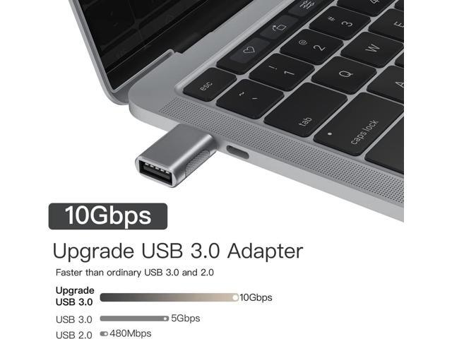 Upgrade 10Gbps USB C to USB 3.0 OTG Adapter (4 Pack), USB Type C Male to USB A Female, Thunderbolt 4/3 to USB Converter for M-ac-Book Pro/Air,...