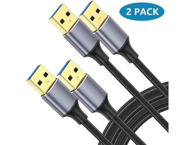 [2 PACK] USB 3.0 to USB 3.0 Cable 3.3FT/1M, Braided USB 3.0 Cord USB A Male to Male Cable Double Sided USB 3.0 Cable, USB3.0 to USB3.0 Cord...