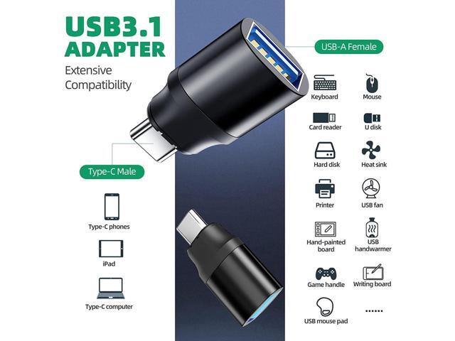 USB C to USB Magnetic Adapter 24Pins USB C Male to USB A Female Adapter 2 Pack with PD 60W Charge 10Gbps USB3.1/USB3.0 for M-a-c-B-o-o-k Pro /Air...