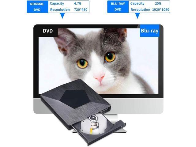 External 3D Blu Ray DVD Drive Burner, Wihool Ultra Slim USB 3.0 and Type-C Blu Ray BD CD DVD Burner Player Writer Reader Disk for Mac OS, Windows...