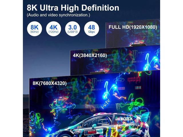 8K Dual Monitor KVM Switch 4 Computer 2 Monitors, HDMI KVM Switches with 3 USB 3.0 Ports, Remote and Power Adapter, Support Copy and Extend Mode,...