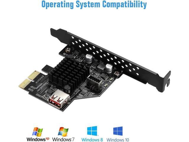 USB3.1 Gen2 Internal 20-pin Front Panel Connector Expansion Card 10 Gbit/s USB 2.0 PCI Express 3.0 X2 Adapter for Desktop PCs