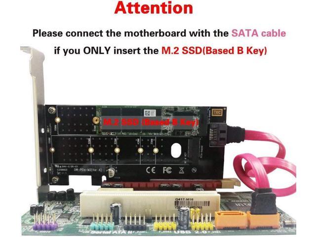 Dual M.2 PCIe Adapter, M2 SSD NVME (m-Key) or SATA (b-Key) 22110 2280 2260 2242 2230 to PCI-e 3.0 x4 Host Controller Expansion Card for Desktop PCI...