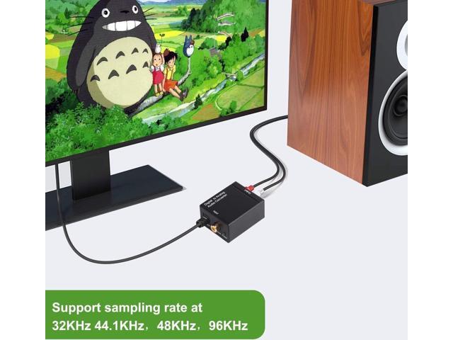 Digital to Analog Audio Converter Digital Optical (SPDIF/Toslink) and Digital Coaxial to Analog 3.5mm AUX and RCA (L/R) Stereo Audio Converter with...