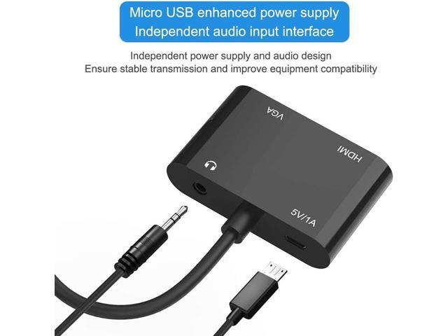 VGA to HDMI VGA Adapter, VGA Splitter 1 VGA in HDMI VGA 2 Out (VGA HDMI Interface Display at The Same time), VGA to HDMI VGA Adapter for Computer,...