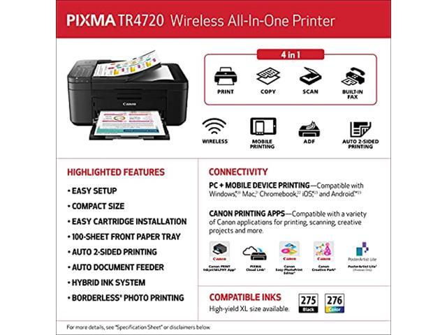 Canon PIXMA TR4720 Wireless All-in-One Printer (Black) - image 3