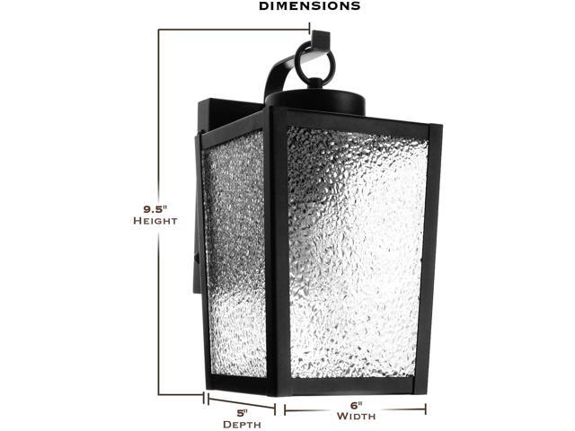 Landia Home Outdoor Wall Lantern - Porch Wall Mounted Outdoor Light with Glass Shade, Dusk to Dawn Sensor with Included LED Light Bulbs for E26...