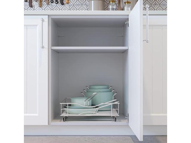 Home Zone Living Pull Out Drawer Cabinet Organizer, 17' W x 21' D