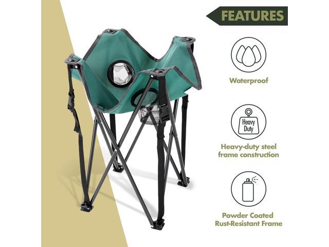 ARROWHEAD OUTDOOR Heavy-Duty Portable Camping Folding Table, 2 Cup Holders, Compact, Square, Carrying Case Included, Steel Frame, High-Grade 600D...