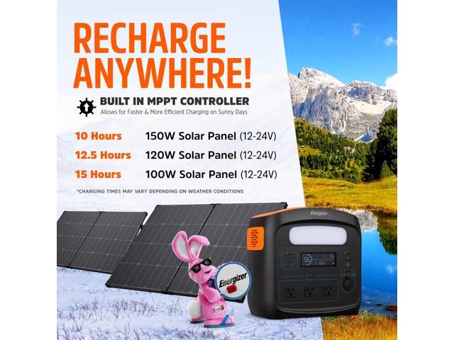 Energizer 960W Portable Power Station, LiFePO4, Solar Generator, 110V/700W Pure Sine Wave AC Outlet, USB-C PD 100W, LED, Perfect for Outdoor Use,...