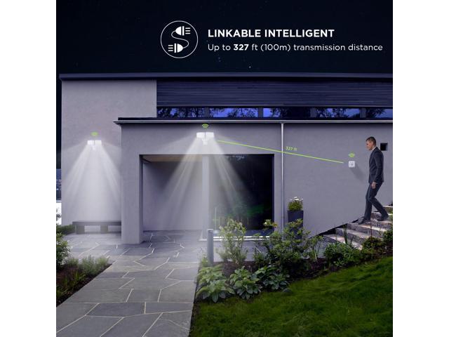 Home Zone Security High Quality Constructed Linkable Flood Light Range Extension Motion Sensor - Energy Efficient, Up to 327ft Transmission...