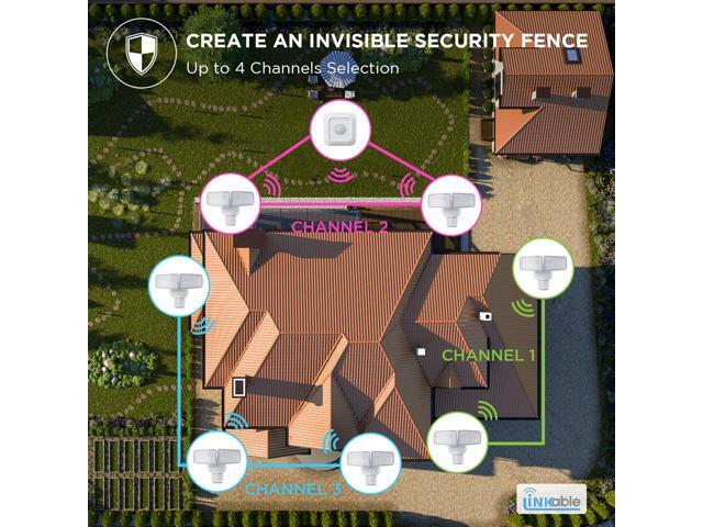 Home Zone Security High Quality Constructed Linkable Flood Light Range Extension Motion Sensor - Energy Efficient, Up to 327ft Transmission...
