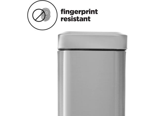 Home Zone Living 1.3 Gallon Bathroom Trash Can, Slim Stainless Steel, Step Pedal, 5 Liter